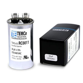 TEMCo 30 uf/MFD 370 VAC Volts Round Run Capacitor 50/60 Hz AC Electric - Lot -1 (Optional uf/MFD, Voltage and Lot Quantities Available)