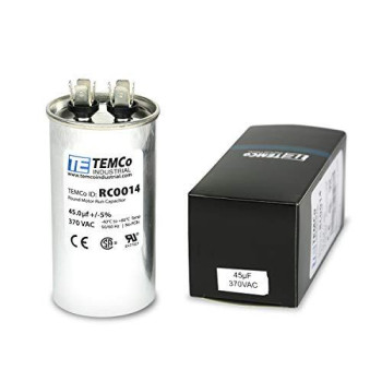 TEMCo 45 uf/MFD 370 VAC Volts Round Run Capacitor 50/60 Hz AC Electric - Lot -1 (Optional uf/MFD, Voltage and Lot Quantities Available)