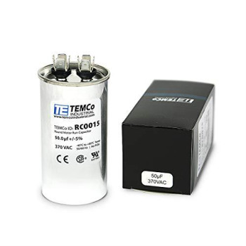 TEMCo 50 uf/MFD 370 VAC Volts Round Run Capacitor 50/60 Hz AC Electric - Lot -1 (Optional uf/MFD, Voltage and Lot Quantities Available)