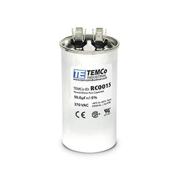 TEMCo 50 uf/MFD 370 VAC Volts Round Run Capacitor 50/60 Hz AC Electric - Lot -1 (Optional uf/MFD, Voltage and Lot Quantities Available)