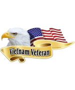 ProSticker 904 (One) 3" X 6" American Pride Series Vietnam Veteran Bald Eagle Decal Sticker