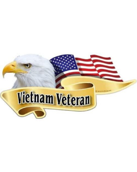 ProSticker 904 (One) 3" X 6" American Pride Series Vietnam Veteran Bald Eagle Decal Sticker