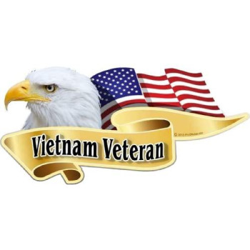 ProSticker 904 (One) 3" X 6" American Pride Series Vietnam Veteran Bald Eagle Decal Sticker