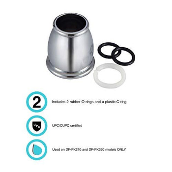 Dura Faucet DF-RK500-CP RV Faucet Bell Style Spout Nut and Rings Replacement Kit for Kitchen Faucets (Chrome Polished)