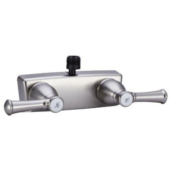 Dura Faucet DF-SA100L-SN RV Shower Faucet Valve Diverter with Hot/Cold Handles (Brushed Satin Nickel)