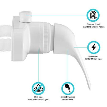 Dura Faucet DF-SA150-WT RV Shower Faucet Valve Diverter (White)