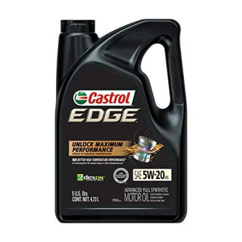 Castrol 03083 Edge 5W-20 Advanced Full Synthetic Motor Oil, 5 Quart