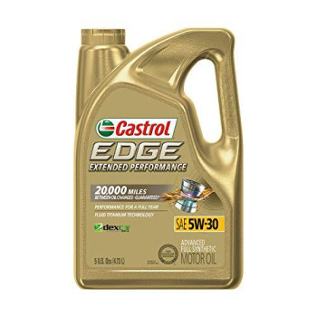 Castrol 1597B1 Edge Extended Performance 5W-30 Advanced Full Synthetic Motor Oil, 5 Quart