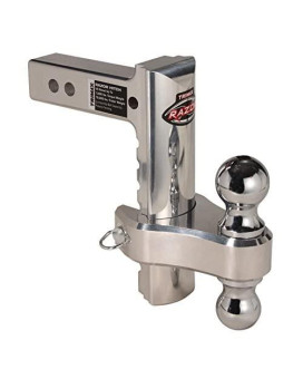 Trimax TRZ8ALRP 8" Aluminum Adjustable Hitch with Dual Hitch Ball and Receiver Adjustment Pin, Silver