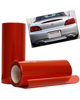 12 by 48 Inches Self Adhesive Headlight, Tail Lights, Fog Lights Tint Vinyl Film (12 X 48, Red)