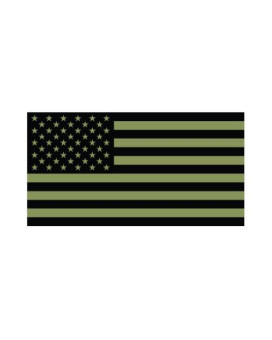 (2x) 4" Subdued OD Green American Flag - Color Sticker - Decal - Die Cut