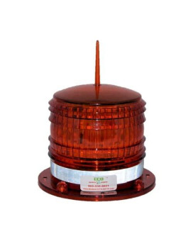 S8LF RED Flashing 2NM IP67 Solar LED with a Bird Spike Marine Dock Barge Safety Beacon Light 360 Degree