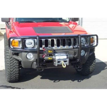 TAC Grill Guard Fit 2006-2010 Hummer H3 / 2009-2010 Hummer H3T Black Front Bumper Brush Nudge Push Bull Bar