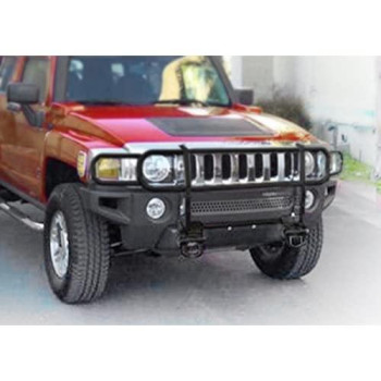 TAC Grill Guard Fit 2006-2010 Hummer H3 / 2009-2010 Hummer H3T Black Front Bumper Brush Nudge Push Bull Bar