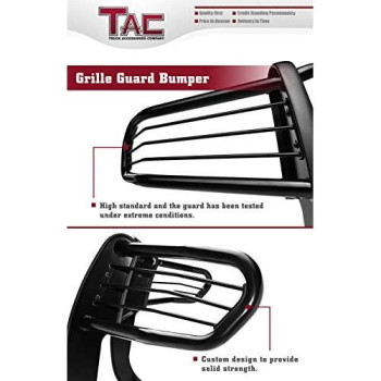 TAC Grill Guard Fit 2006-2010 Hummer H3 / 2009-2010 Hummer H3T Black Front Bumper Brush Nudge Push Bull Bar