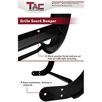 TAC Grill Guard Fit 2006-2010 Hummer H3 / 2009-2010 Hummer H3T Black Front Bumper Brush Nudge Push Bull Bar