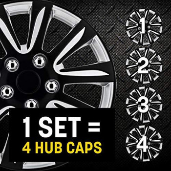 Pilot WH546-16B-BS Universal Fit Premier Toyota Camry Style Black 16 Inch Wheel Covers - Set of 4