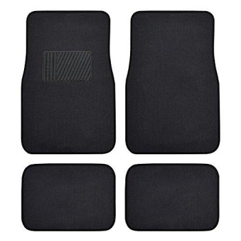 BDK MT-100-BD Burgundy Red Carpeted 4 Piece Car SUV Floor Mats With Vinyl Heel Pad Car Vehicle Universal Fit