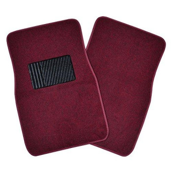 BDK MT-100-BD Burgundy Red Carpeted 4 Piece Car SUV Floor Mats With Vinyl Heel Pad Car Vehicle Universal Fit