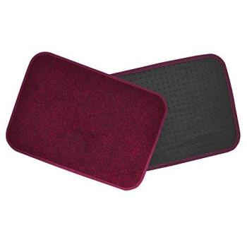 BDK MT-100-BD Burgundy Red Carpeted 4 Piece Car SUV Floor Mats With Vinyl Heel Pad Car Vehicle Universal Fit