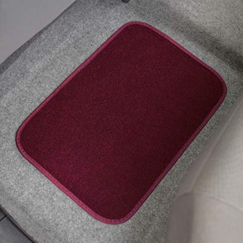 BDK MT-100-BD Burgundy Red Carpeted 4 Piece Car SUV Floor Mats With Vinyl Heel Pad Car Vehicle Universal Fit