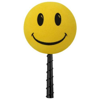 Tenna Tops Happy Smiley Face Head Car Antenna Ball (Fits Fat Stubby Style Antenna) (Large 9mm Diameter Hole Size) (Lemony Yellow)