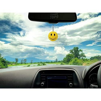 Tenna Tops Happy Smiley Face Head Car Antenna Ball (Fits Fat Stubby Style Antenna) (Large 9mm Diameter Hole Size) (Lemony Yellow)