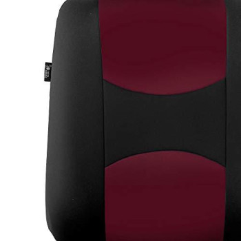 FH Group FB050102 Flat Cloth Seat Covers (Burgundy) Front Set 