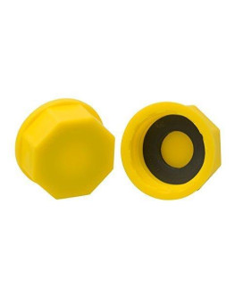 Solid Base Replacement Gas Can Cap - Yellow Coarse Thread Cap to Prevent Fuel Leakage (Pack of 2)