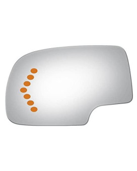 Flat Driver with Signal Side Mirror Replacement Glass for 2003-2006 CHEVROLET SUBURBAN 1500