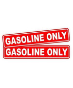 Pair GASOLINE ONLY Decals / Stickers / Labels / Markers Fuel Gas