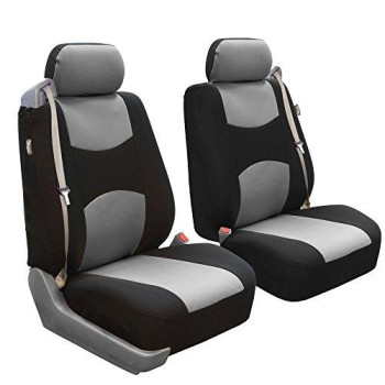 FH Group FB351GRAY102 Gray Flat Cloth Built-in Seatbelt Compatible Low Back Seat Cover, Set of 2