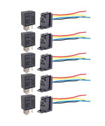 Esupport Car Heavy Duty Relay Switch 12V 30A Spdt 5Pin Wire Socket Plug Harness Waterproof Electrical Automotive Pack Of 5