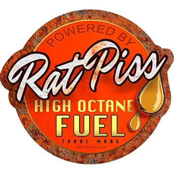 ProSticker 756 (One) 4 X 4.5 Rat Rod Series Rat Piss High Octane Fuel Decal Sticker