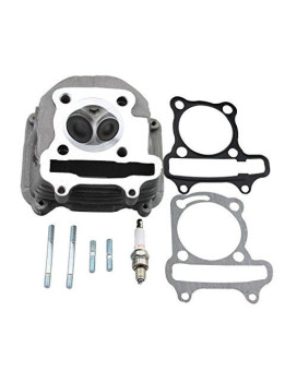 GOOFIT 57.4mm Cylinder Head with Gasket for 4 Stroke GY6 150cc ATV Scooter 157QMJ Engine Part