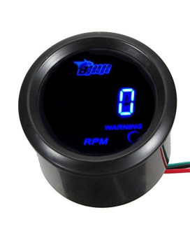 ESUPPORT Car 2" 52mm Digital Tacho Gauge Blue RPM Tachometer 0-9999