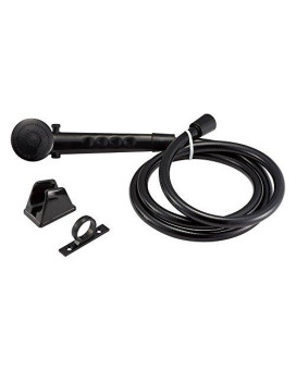 Dura Faucet DF-SA130-BK RV High Pressure Shower Head and 60-inch Hose Kit - Water-Saving Trickle Switch (Black)