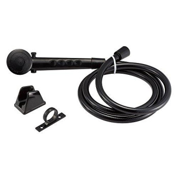 Dura Faucet DF-SA130-BK RV High Pressure Shower Head and 60-inch Hose Kit - Water-Saving Trickle Switch (Black)