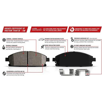 Power Stop K5749 Front and Rear Z23 Carbon Fiber Brake Pads with Drilled & Slotted Brake Rotors Kit