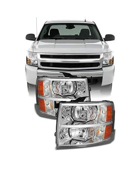 For 2007-2013 2014 Chevy Silverado Replacement Headlights Driver/Passenger Head Lamps Pair Replacement