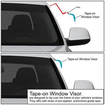 DNA MOTORING WVS-060 Dark Smoke Vent Window Visor Deflector Rain/Sun Guard, 4 Piece