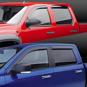 DNA MOTORING WVS-060 Dark Smoke Vent Window Visor Deflector Rain/Sun Guard, 4 Piece