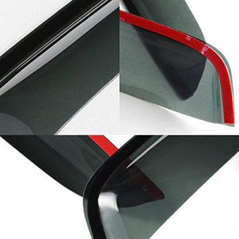 DNA MOTORING WVS-060 Dark Smoke Vent Window Visor Deflector Rain/Sun Guard, 4 Piece