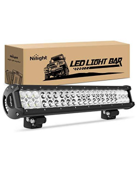 Nilight - 60005C-A 20Inch 126W Spot Flood Combo Led Light Bar Off Road Lights Boat Lighting Fog Light Driving Lights LED Work Light for Trucks, 2 Years Warranty