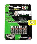 Quick Pressure QP-000060 Chrome Plated Brass 60 psi Tire Pressure Monitoring Valve Cap, (Pack of 4)