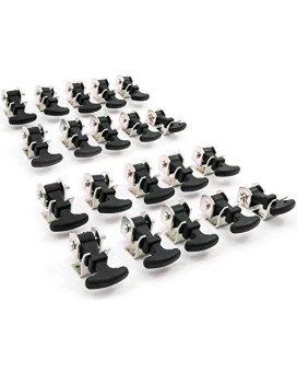 20 Piece Kit Rubber T Handle Latch Catch Hold-Down 2.5 Inch Mini Easy Grip Draw Stainless Steel Brackets Hardware Replacement 2 1/2 Compartment Trailer Tool Box RV Battery Box Tiedown Rust Free
