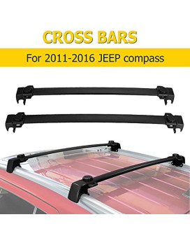 AUXMART Roof Rack Cross Bars for Jeep Compass MK (Old Body Style) 2011 2012 2013 2014 2015 2016, Rooftop Luggage Rack,Cargo Carrier Bars