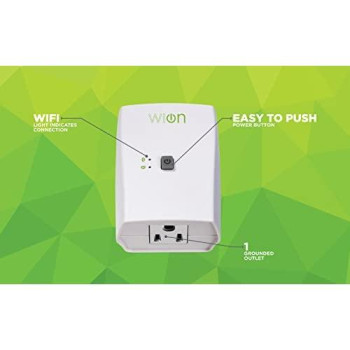 WiOn 50050 Indoor WiFi Plug With 1 Grounded Outlet, White