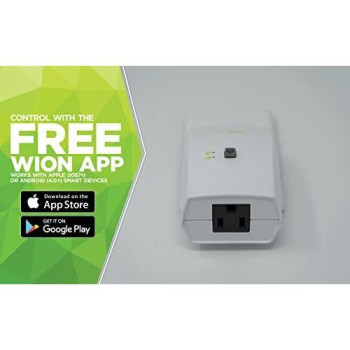 WiOn 50050 Indoor WiFi Plug With 1 Grounded Outlet, White