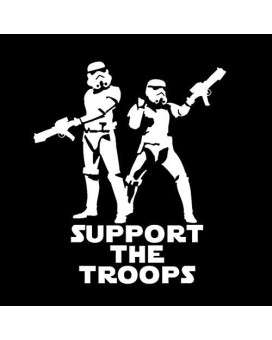 Support The Troops Stormtroopers 6" Vinyl Sticker Car Decal (6" White)